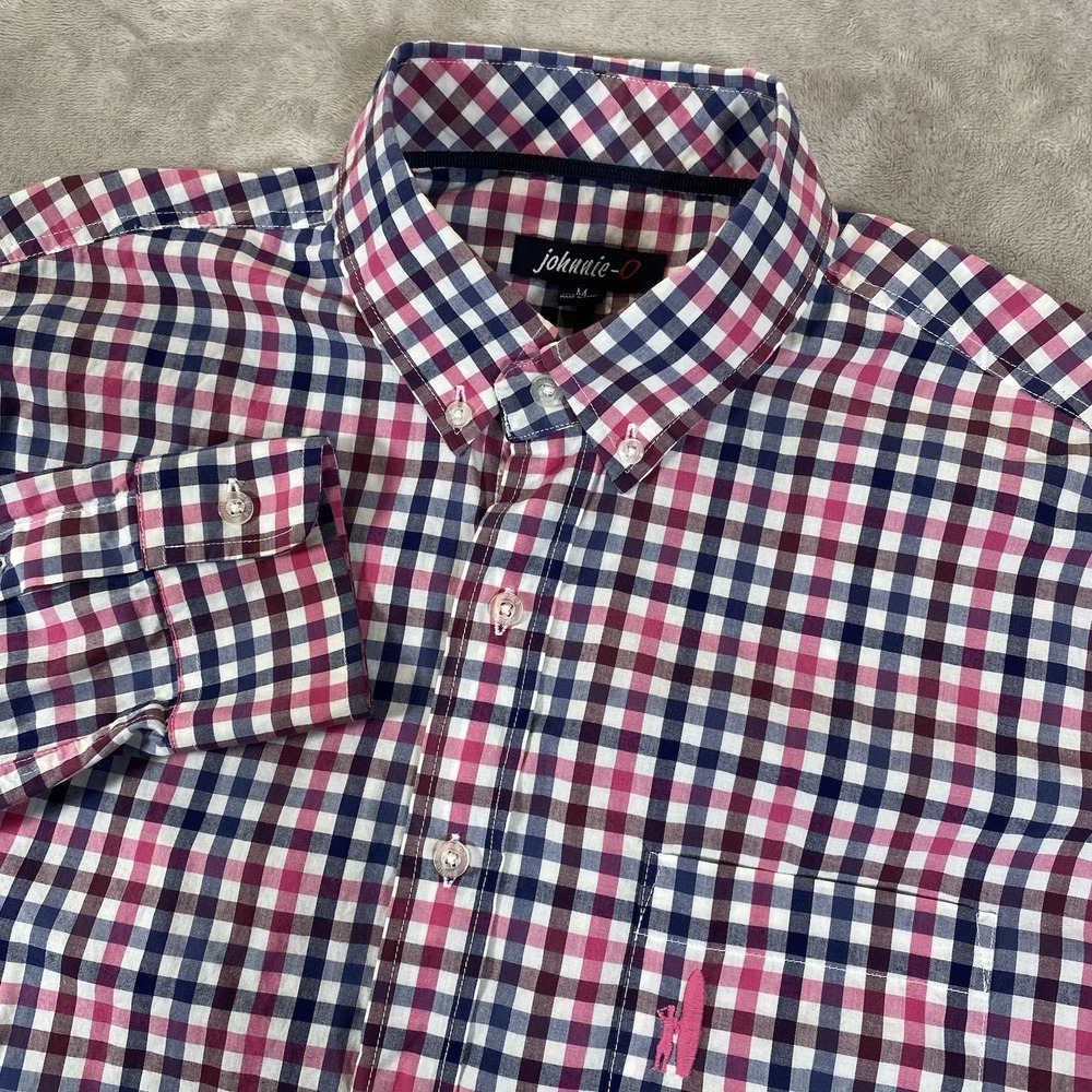 Johnnie-O Shirt Mens Medium ‎ Button Front Long Sleeve Check